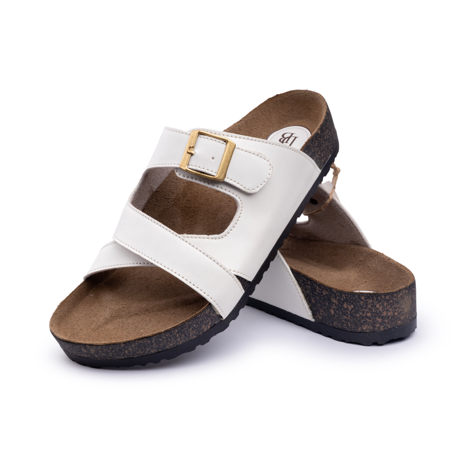 Debagha Buckle Cross Strap Cork Sandals